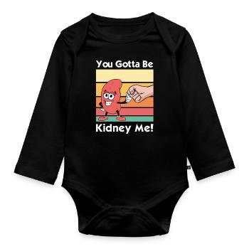 Vintage Kidney Donor Humor - Organic Longsleeve Baby Bodysuit - black - Front