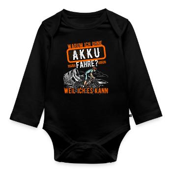 lustiger radfahrer spruch radsportler alter mann - Baby Bio-Langarm-Body - Schwarz - Vorne