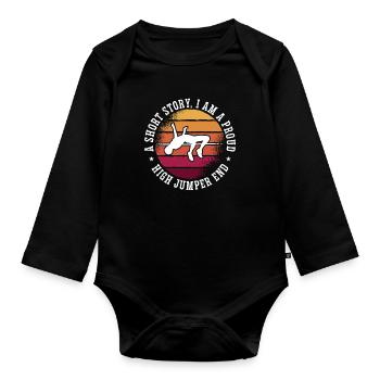 High Jumper A Short Story I Am A Proud Long Jump - Baby Bio-Langarm-Body - Schwarz - Vorne