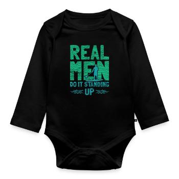 Stand up paddle saying board sup stand up paddler - Organic Longsleeve Baby Bodysuit - black - Front
