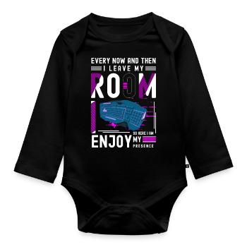 PC E-Sports Gaming Graphics - Organic Longsleeve Baby Bodysuit - black - Front