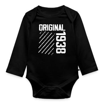 Original 1938 86e Anniversaire Cadeau Retro - Body Bébé bio manches longues - noir - Devant