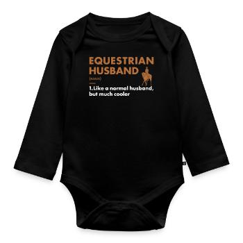 Sport Husband Definition Equestrian - Baby Bio-Langarm-Body - Schwarz - Vorne