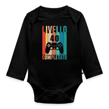 Level 40 - Organic Longsleeve Baby Bodysuit - black - Front