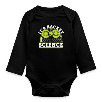 It's Racket Science Paddleball Paddle Tennis Padel - Organic Longsleeve Baby Bodysuit - black - Front