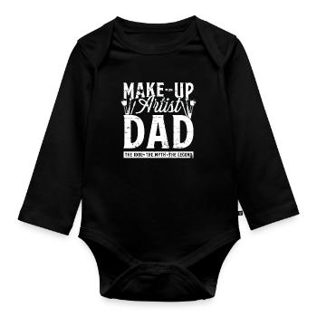 Make-Up Artist Dad The Idol The Myth Beautician - Baby Bio-Langarm-Body - Schwarz - Vorne