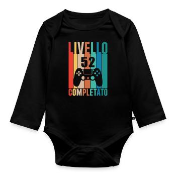 Level 52 - Organic Longsleeve Baby Bodysuit - black - Front