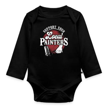 House Painter Decorator Support - Baby Bio-Langarm-Body - Schwarz - Vorne