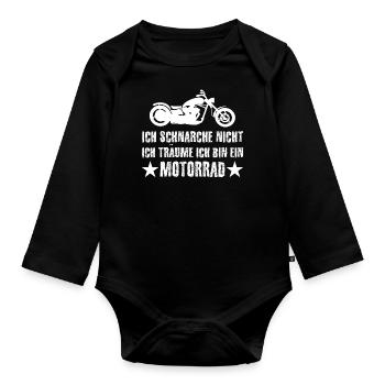 Motorrad - Baby Bio-Langarm-Body - Schwarz - Vorne