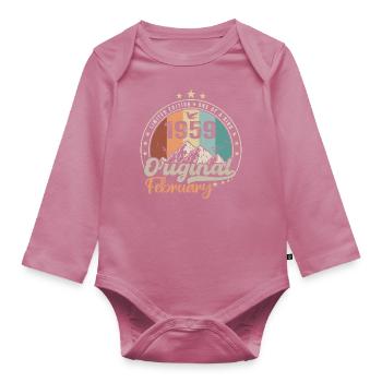 Les Légendes Nées En Février 1959 Cadeau 65 Ans - Body Bébé bio manches longues - mauve - Devant