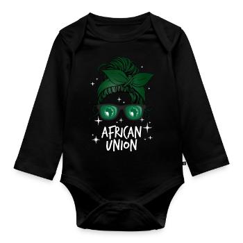 Afrikanische Union - Baby Bio-Langarm-Body - Schwarz - Vorne