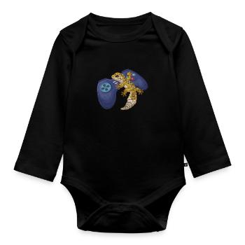 Gecko - Organic Longsleeve Baby Bodysuit - black - Front