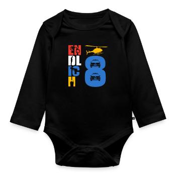Finalement, 8 policiers - Body Bébé bio manches longues - noir - Devant