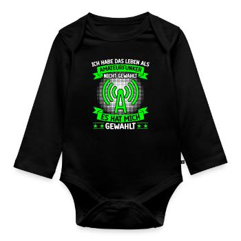 Amateurfunker Leben als Funkamateur - Baby Bio-Langarm-Body - Schwarz - Vorne