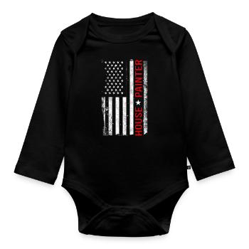 House Painter Decorator American - Organic Longsleeve Baby Bodysuit - black - Front