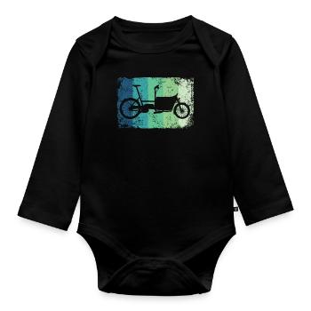 Lastenfahrrad Lastenrad Vélo Cargo Cargobike - Body Bébé bio manches longues - noir - Devant