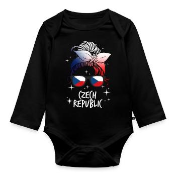 Tschechische Republik - Baby Bio-Langarm-Body - Schwarz - Vorne