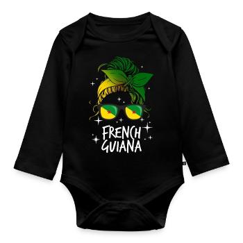 Guyane française - Body Bébé bio manches longues - noir - Devant