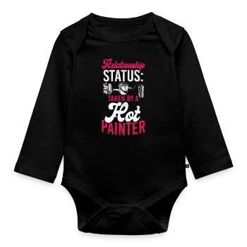 House Painter Decorator Girlfriend - Organic Longsleeve Baby Bodysuit - black - Front