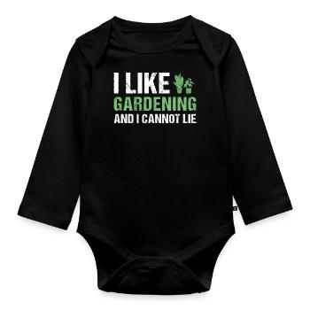 Jardinier J’aime jardiner - Body Bébé bio manches longues - noir - Devant