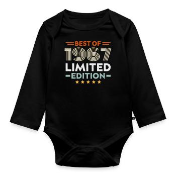 Retro 1963 Vintage Gift 61st Birthday 61 Years - Organic Longsleeve Baby Bodysuit - black - Front