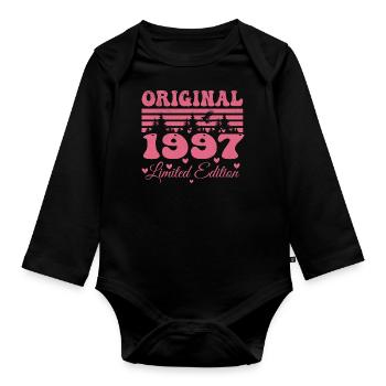 Geschenk zum 27. Geburtstag der Frau 1997 | Jahrgang 1997 - Baby Bio-Langarm-Body - Schwarz - Vorne