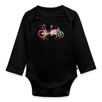 Schwerlastfahrräder Lastenfahrrad Cargobike - Baby Bio-Langarm-Body - Schwarz - Vorne