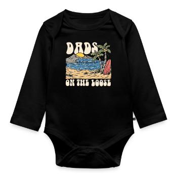Fathers at large Father's Day - Organic Longsleeve Baby Bodysuit - black - Front