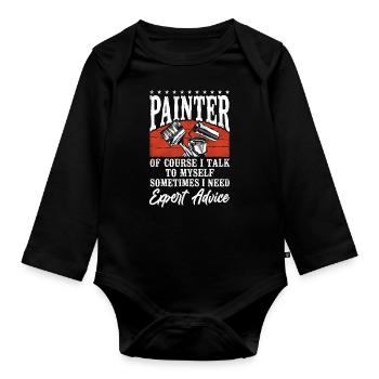House Painter Decorator Painter Of - Baby Bio-Langarm-Body - Schwarz - Vorne