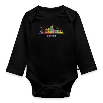 Denverites Skyline Denver - Body Bébé bio manches longues - noir - Devant