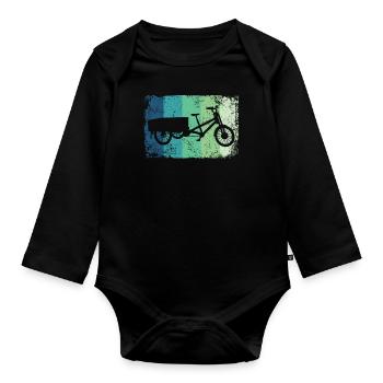 Lastenfahrrad Lastenrad Cargo Bike Cargobike - Organic Longsleeve Baby Bodysuit - black - Front