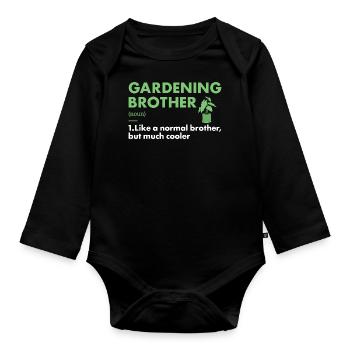 Jardinier Frère Définition Jardinage - Body Bébé bio manches longues - noir - Devant