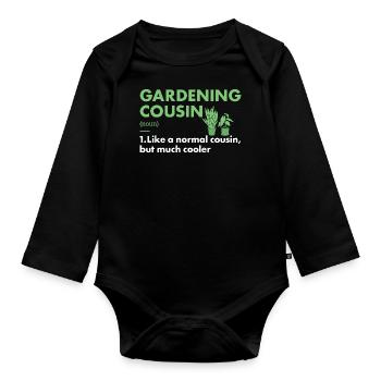 Jardinier Cousin Définition Jardinage - Body Bébé bio manches longues - noir - Devant