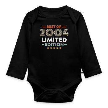 Retro 2004 Vintage 20-jähriges Jubiläum 20-jähriges Jubiläum Geschenk 20 Jahre - Baby Bio-Langarm-Body - Schwarz - Vorne