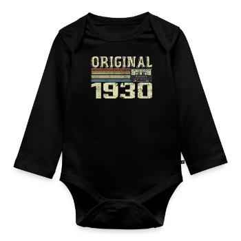 1930 Fêtes D’anniversaire - Cadeau Retro 1930 - Body Bébé bio manches longues - noir - Devant