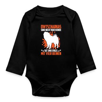 Ovcharka Have a Caucasian Ovcharka - Organic Longsleeve Baby Bodysuit - black - Front