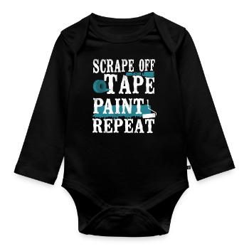House Painter Decorator Scrape Off - Baby Bio-Langarm-Body - Schwarz - Vorne