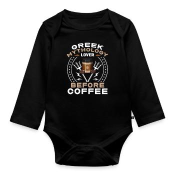 Amoureux de la mythologie grecque avant l’amateur de café antique - Body Bébé bio manches longues - noir - Devant