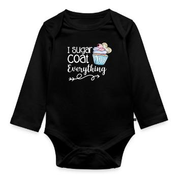 Cupcake Muffin Backen Geschenk - Baby Bio-Langarm-Body - Schwarz - Vorne