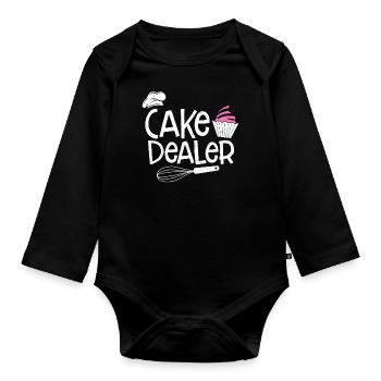 Cupcake - Organic Longsleeve Baby Bodysuit - black - Front