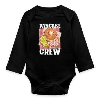 Pancake Lover Kids Pancake Crew - Baby Bio-Langarm-Body - Schwarz - Vorne