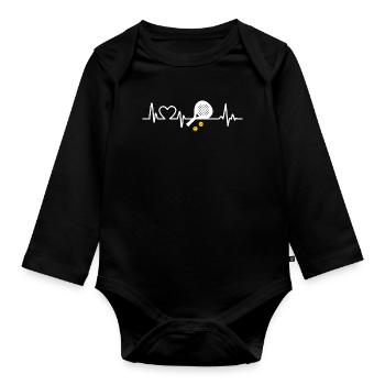 Ich liebe Padel Heartbeat - Baby Bio-Langarm-Body - Schwarz - Vorne