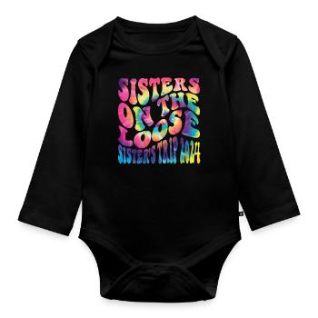 Sisters On The Loose Girls Reunion Trip - Organic Longsleeve Baby Bodysuit - black - Front