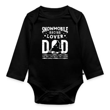 Snowmobile Racing Lover Dad The Idol Snowboarding - Organic Longsleeve Baby Bodysuit - black - Front