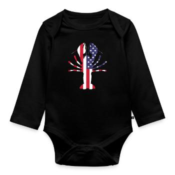 Écrevisses États-Unis - Body Bébé bio manches longues - noir - Devant