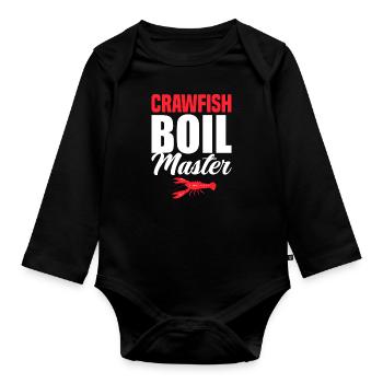 Crawfish Chef Gift - Organic Longsleeve Baby Bodysuit - black - Front