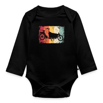 Lastenfahrrad Lastenrad Cargo Bike Cargobike - Organic Longsleeve Baby Bodysuit - black - Front