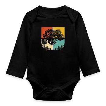 Monster Truck - Body Bébé bio manches longues - noir - Devant
