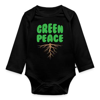 Vert Paix Nature - Body Bébé bio manches longues - noir - Devant