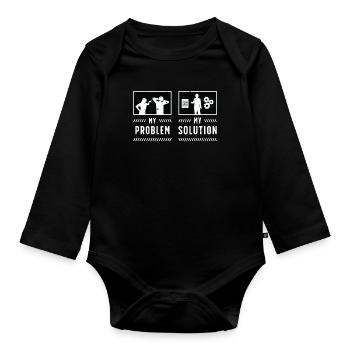 Chef de projet Ma problématique Mon Pictogramme Papa Maman - Body Bébé bio manches longues - noir - Devant